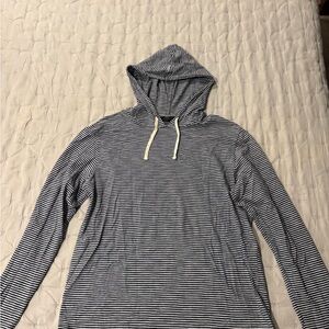 Vince Navy and White Striped Hoodie